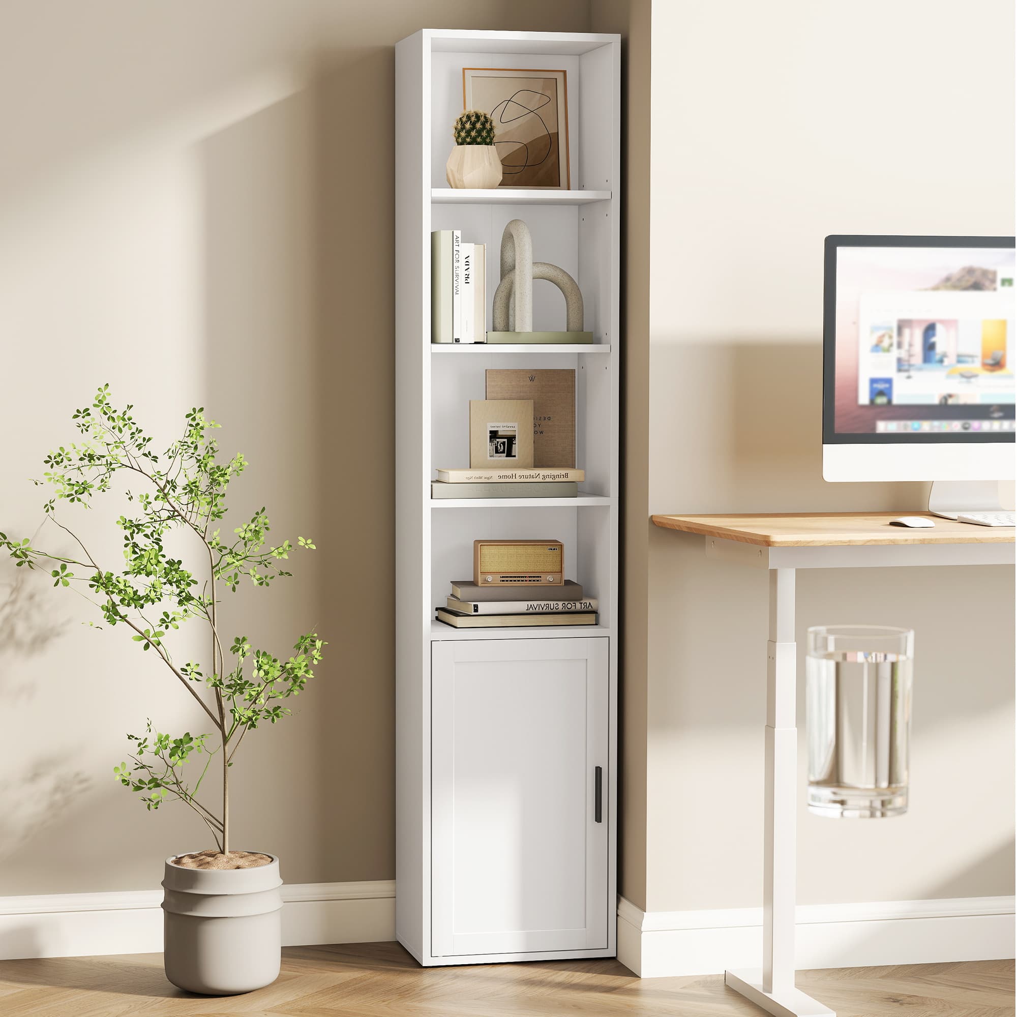 VASAGLE CUSTOS Kollektion Regal mit 6 Ebenen wolkenweiß LBCB35401W01