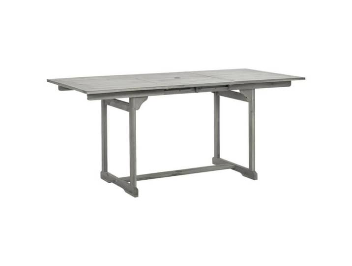 BAO Table à dîner de jardin (120-170)x80x75 cm Bois d'acacia massif - 7658796668909