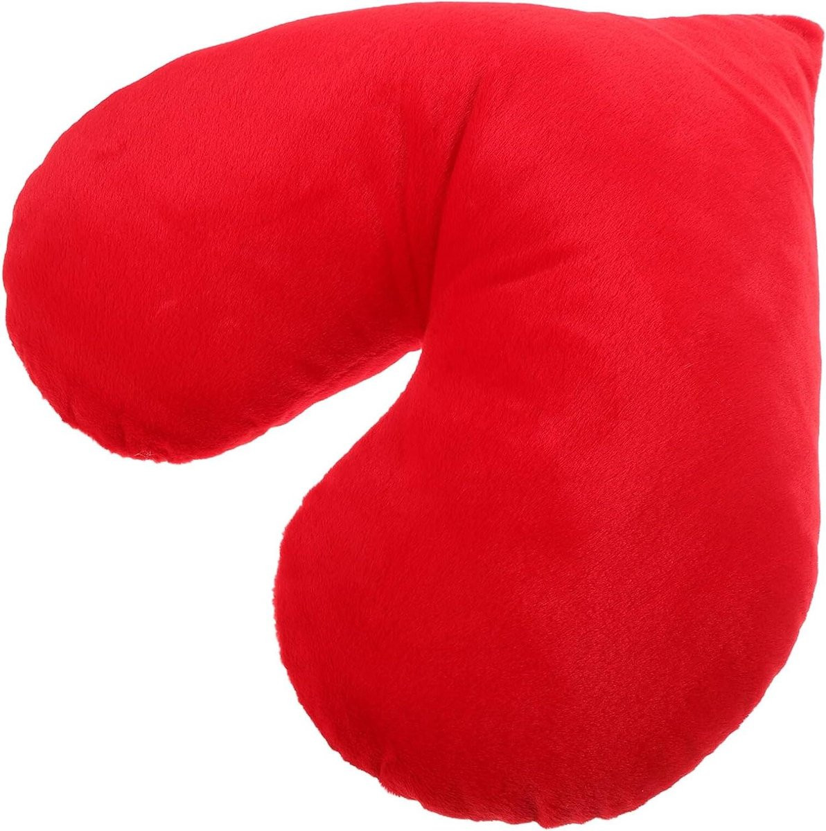 Pluche Hartkussen - Decoratief Sierkussen in Rood - 38 x 32 cm