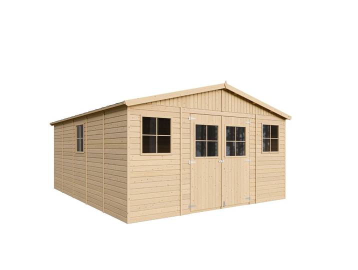 HOLZ-GARTENHAUS - H246 x 418 x 522 cm/ 20 m² - IMBELA M333