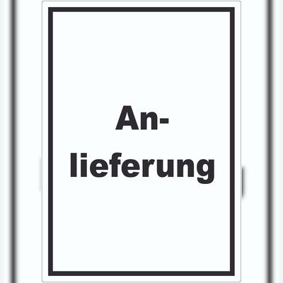 HB-Druck Anlieferung Aufkleber mit Text Annahme hochkant A2 (420x594mm)