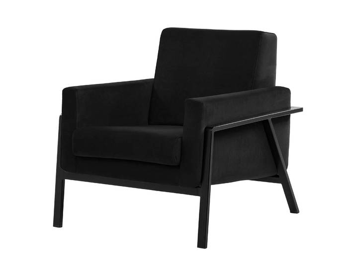 Fauteuil Hanko I Noir/Noir Velours Ravi 80 x 86 x 85cm
