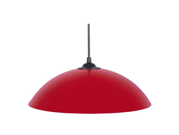 Suspension noir abat-jour métal rouge