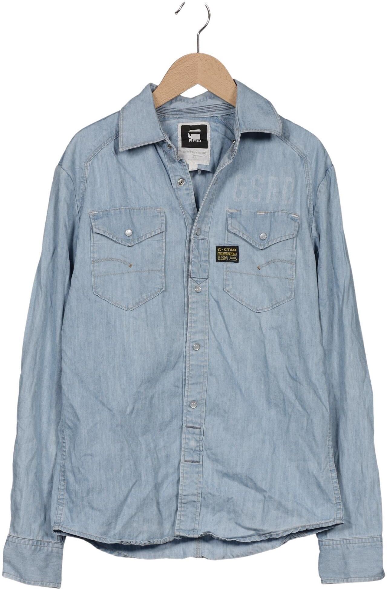 G Star RAW Herren Hemd, Hellblau, Gr. S, Baumwolle - Second Hand