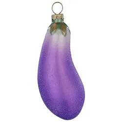 Christbaumschmuck Glas 7,5cm Aubergine Figur Handbemalt Weihnachtsbaum Anhänger Weihnachten Christbaumanhänger Weihnachtsbaumschmuck Essen Frucht Lila