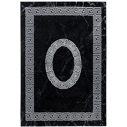 Teppich Flur Klassisch Pflegeleicht Waschbar Strapazierfähig Wohnzimmer Schlafzimmer Schwarz 140x200 cm – INN von Kadima Design