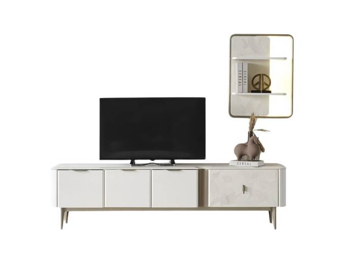 Villa Möbel TV-Wand Voyage, (TV Möbel, 2-St., 1 St. TV Möbel), TV Board mit Wandregal und geschlossenem Stauraum