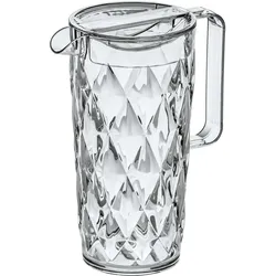 Koziol Crystal Karaffe 1,6 Liter mit Deckel ausgießsicher facettiertes Design crystal clear