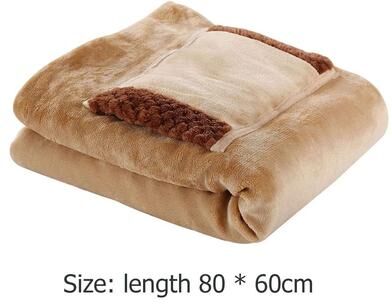 Uplifted Finds Womens USB Heated Shawl Throw Blanket Coral Velvet Adjustable Heat Levels camel 80 X 60 Cm