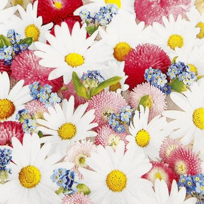 Home Fashion, Flower Carpet, Lunch-Servietten aufgefaltetes Maß 33 cm x 33 cm, im Viertelfalz, 20 Stück pro Pack