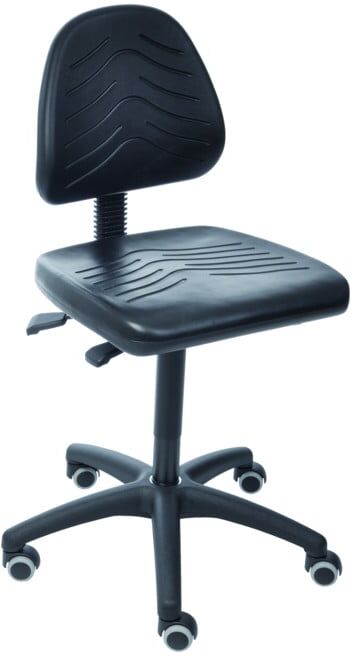 Chaise de travail à roulettes STIER sans accoudoirs, hauteur d'assise 460-650 mm, PU noir (904899)