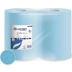 Lucart 851283 Putztuchrollen SkyTech 3500 XL 3-lagig blau Blattgröße: 36 x 36 cm, 500 Blatt je Rolle, EU-Ecolabel