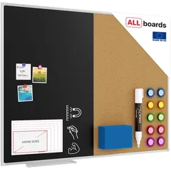 ALLBoards Kombitafel magn. Kreidetafel + Kork 120x90, Alurahmen