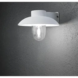 Konstsmide Außen-Wandleuchte MANI, E27 max. 60W, E27 max. 60W, Weiß, Aluminium / Klarglas KON-415-250