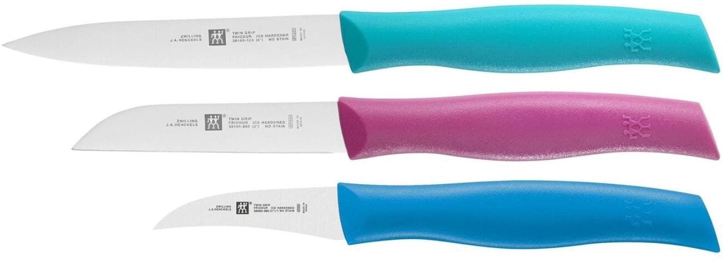 Kochmesser ZWILLING "Twin 3-teilig", bunt (mehrfarbig), Edelstahl, Stahl, Kochmesser, Kochmesser mehrfarbig Einheitsgröße