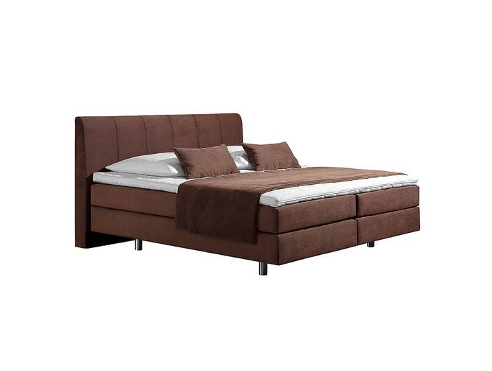 Boxspringbett Baila 140 x 200cm Webstoff Braun/Schokolade/ Braun H3 Kaltschaummatratze