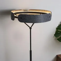 Osram Stehleuchte Decor Curve Felt in Dunkelgrau mit warmweißem Licht Ø 43 cm - Auffällige Leuchte aus Filz