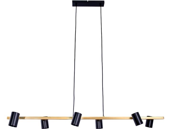 NÄVE Pendelleuchte Frida , schwarz, 6, H: 120cm, 1 Stk., Leuchten, 6flg., GU10, Strahler schwarz matt, messing, Höhe 120cm, Länge 115cm, Pendelleuchte