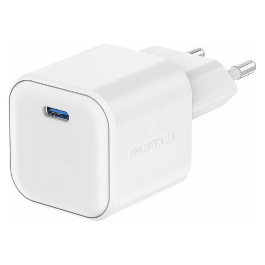 Swissten Travel Charger Gan 1X USB-C 20W Power Delivery White (20 W, 1 Port) (22070100)