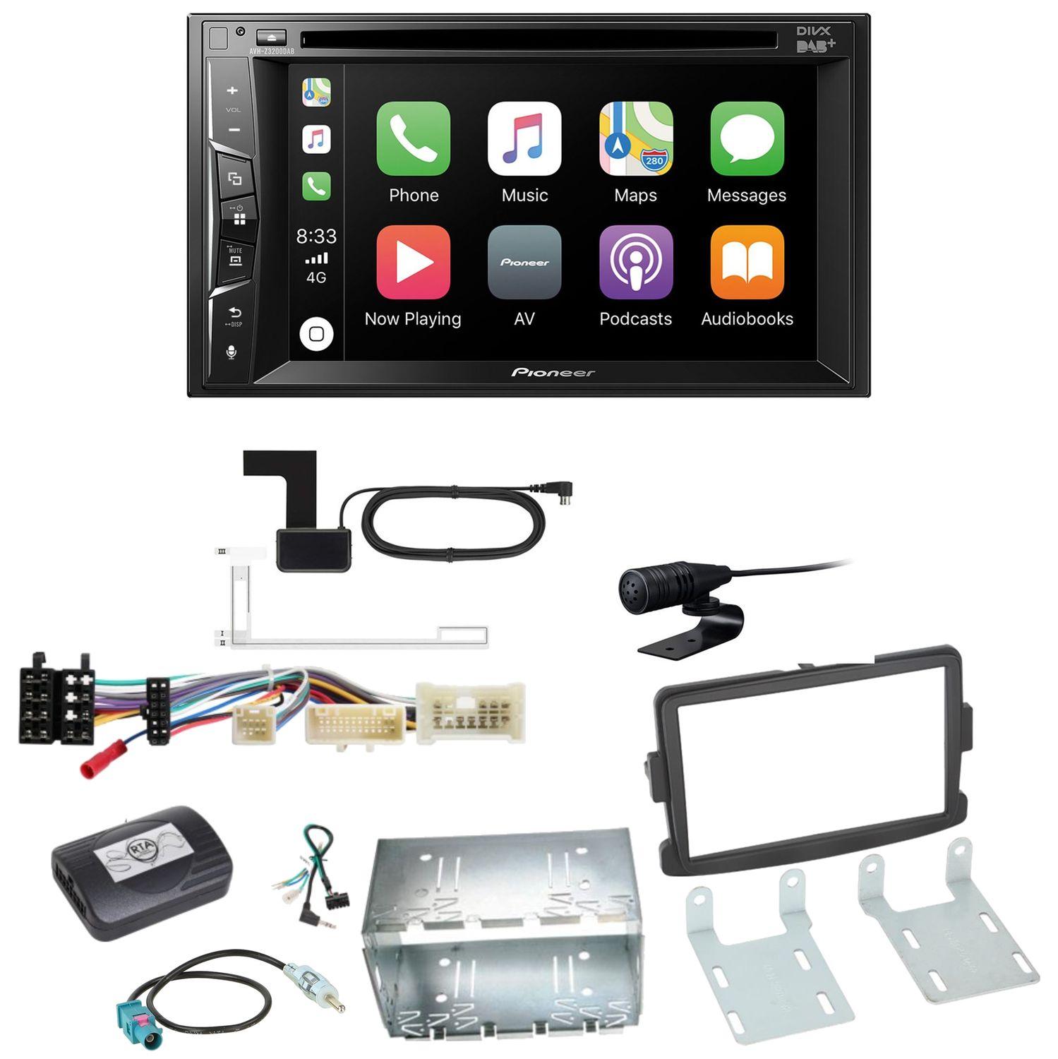 Pioneer AVH-Z3200DAB Bluetooth MP3 USB DAB+ Einbauset für Renault Captur Master