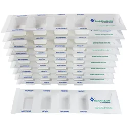 Medi-Inn Medikamentendispenser, für 1 Tag mit 4 Fächern, mit Schiebeblister weiß  Standard / 100 Stück