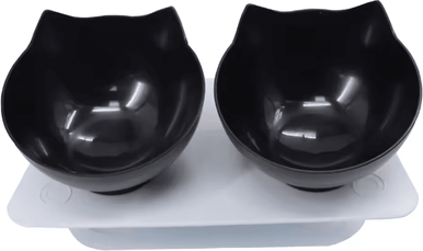 Inspire Curations DineEase Elevated Double Pet Bowl With Non Slip Stand black