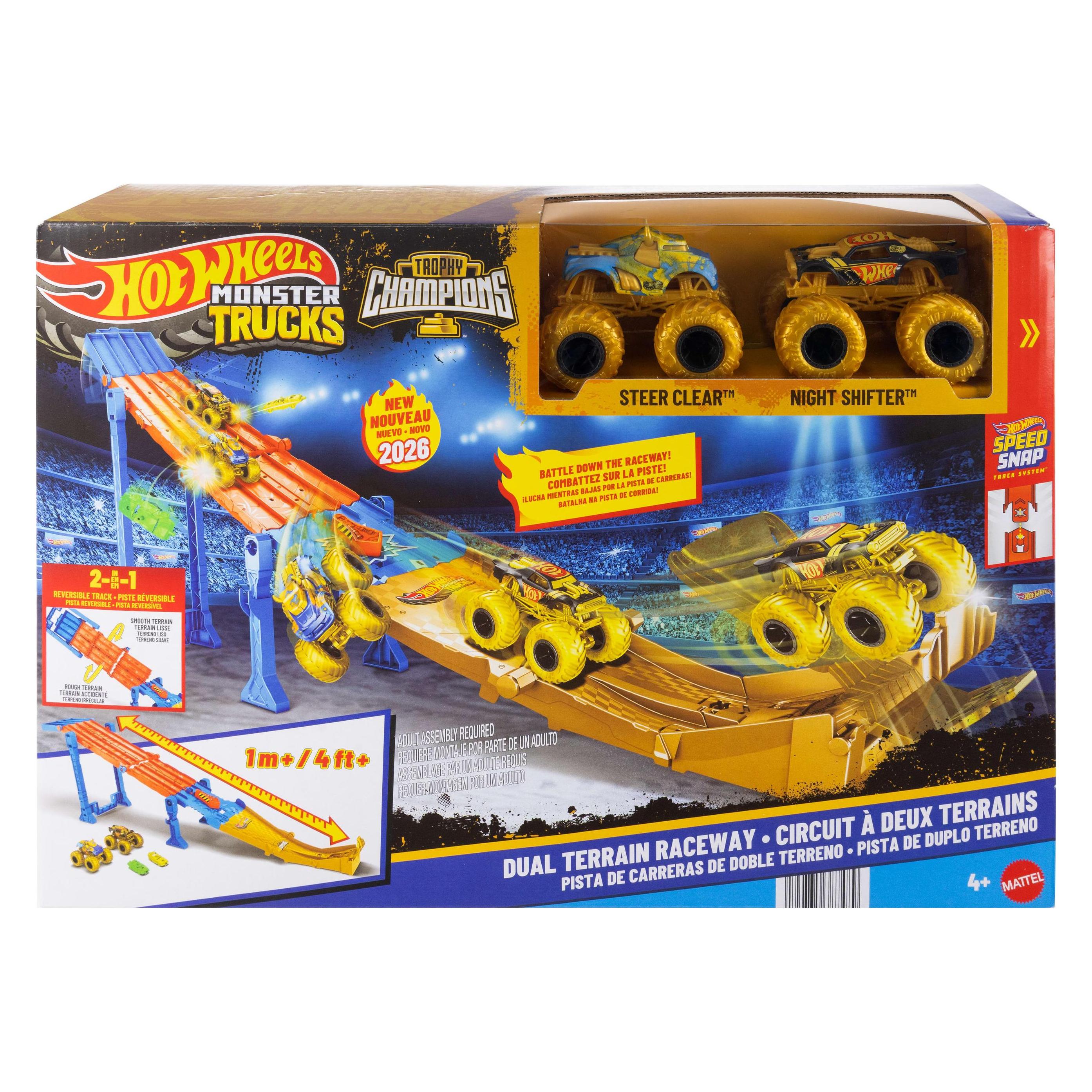 Mattel Hot Wheels Monster Trucks Trophy Champions Rennstrecke (JMW70)