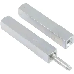 Grundmann, Türgriff + Türgarnitur, Drückerstift Geos 247V Vierkantstift 8,5/9/8,5 mm abgesetzt, TL 50/50mm, Stahl