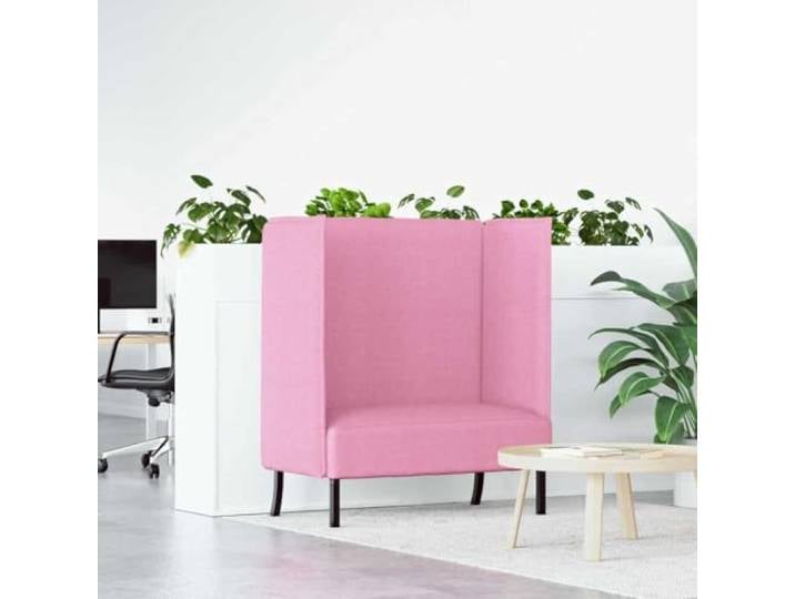 pokgdf Zweisitzer Hochlehner Sofa 101cm Rosa Stoffbezug, Holzgestell, Geräuschdämpfend, Pflegeleicht, Für Büro Und Co-Working
