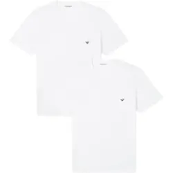 Emporio Armani für Herren. EM000391_AF14132 2er-Set weiße T-Shirts mit Rundhalsausschnitt (XL), Heimtextilien, Baumwolle