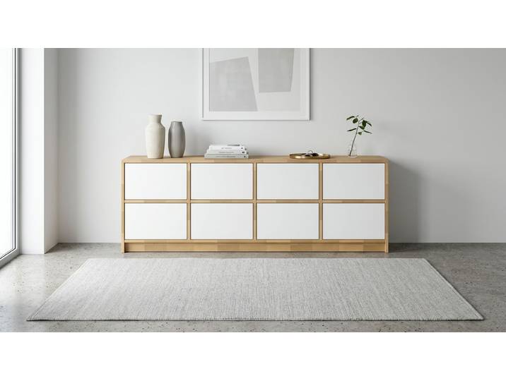 Langes Sideboard - Kommode mit vielen Optionen Buche Natur geölt