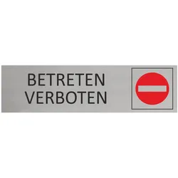 CombiCraft Aluminium Türschild Betreten verboten 165x45mm mit 3M-Tape
