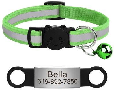 Uplift Treasures Personalized Reflective Cat Collar With Engraved ID Tag 13