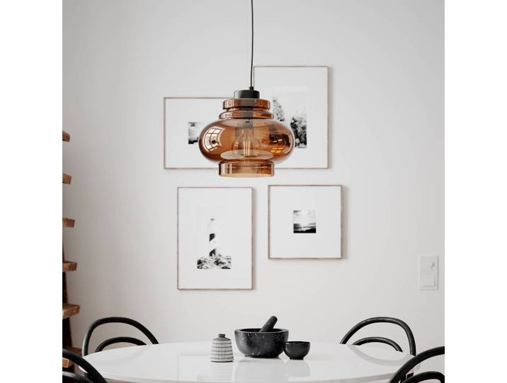 By Rydéns Glas Hängelampe Dolores, dimmbar, braun / rost, für Wohn- / Esszimmer, Glas, Skandinavisch, Pendelleuchte