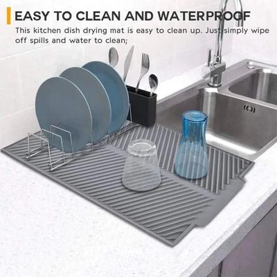 Uplifted Finds Silicone Drain Pad Drying Mat Non Slip Kitchen Mat For Pots Dishes And Tableware l