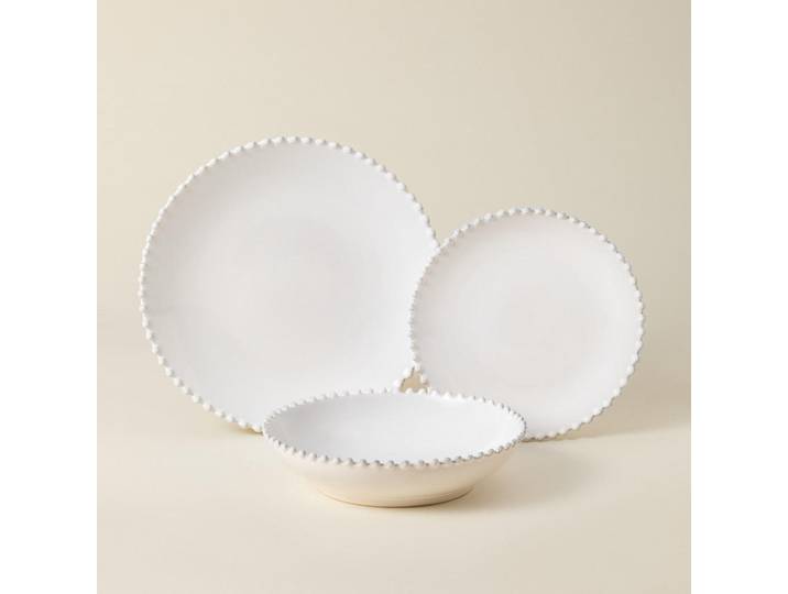 Costa Nova Kombiservice Pearl, Weiß Hochglanz, Keramik, 12-teilig, Handmade in Europe, Essen & Trinken, Geschirr, Geschirr-Sets, Kombiservice