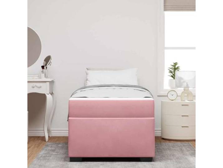 KTHLBRH Einzelbett Rosa 90 x 200 cm mit Matratze Weicher Samt, gepolsterte Unterseite, elegantes Design, einfach zu kombinieren