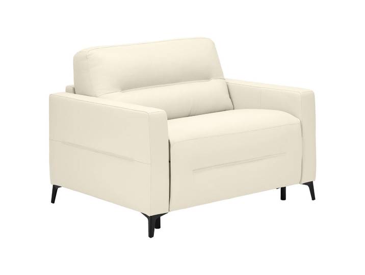 Novel Schlafsessel, Creme, Metall, Echtleder, Rindleder, Uni, 115x89x97 cm, Liegefunktion, Wohnzimmer, Sofas & Couches, Schlafsofas, Schlafsessel
