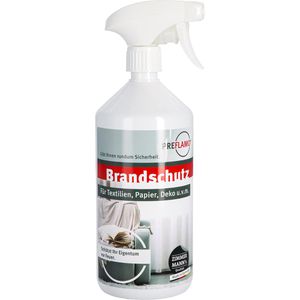 Preflamo Brandschutzimprägnierung Flammschutzmittel, für Textilien, Papier und Deko, Spray 1 Liter
