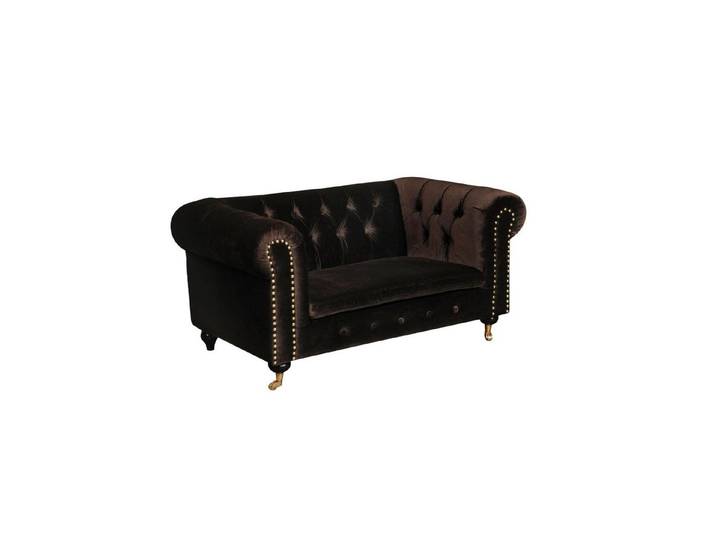 Xlmoebel Chesterfield-Sofa Zweisitzer Sofa im Barock Rokoko Stil mit Leder und Textil, Zweisitzer Sofa, Hergestellt in Europa