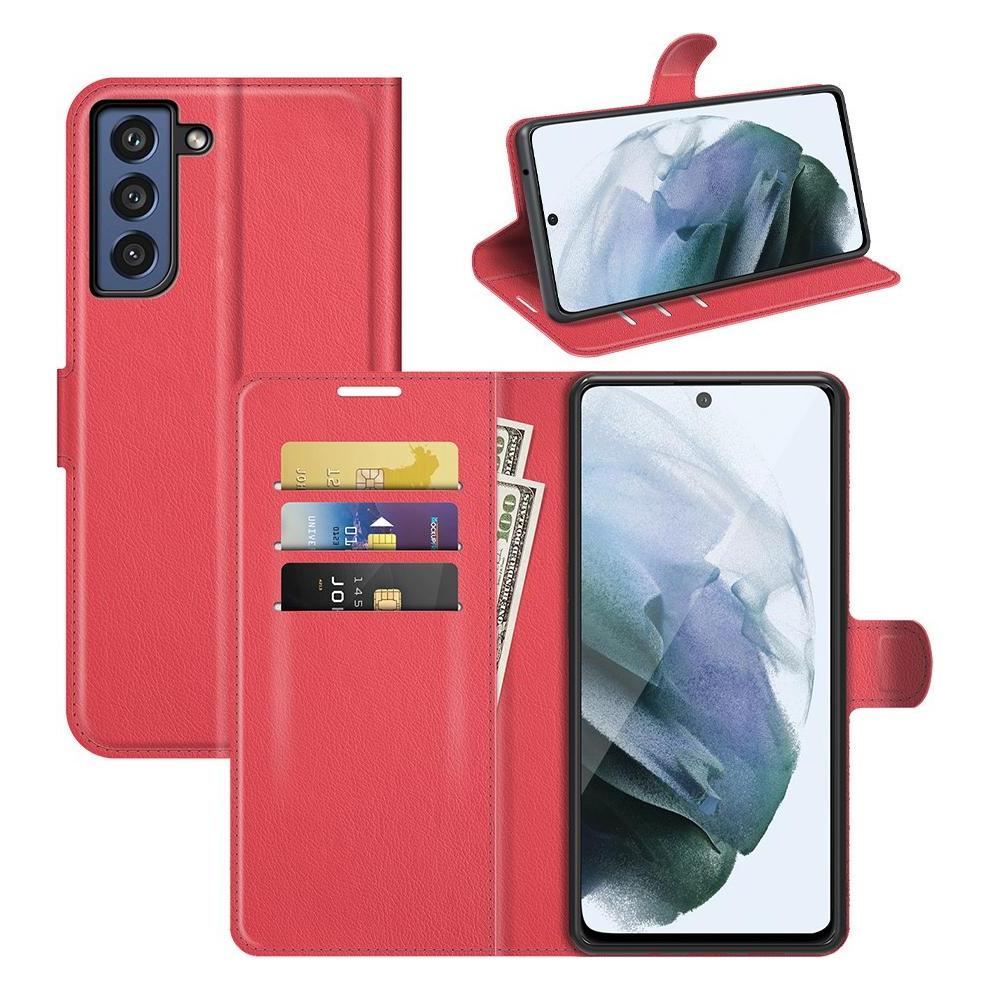 Cover-Discount Galaxy S21 FE - Leder Etui Hülle rot (Samsung Galaxy S21 FE) (101236322C)