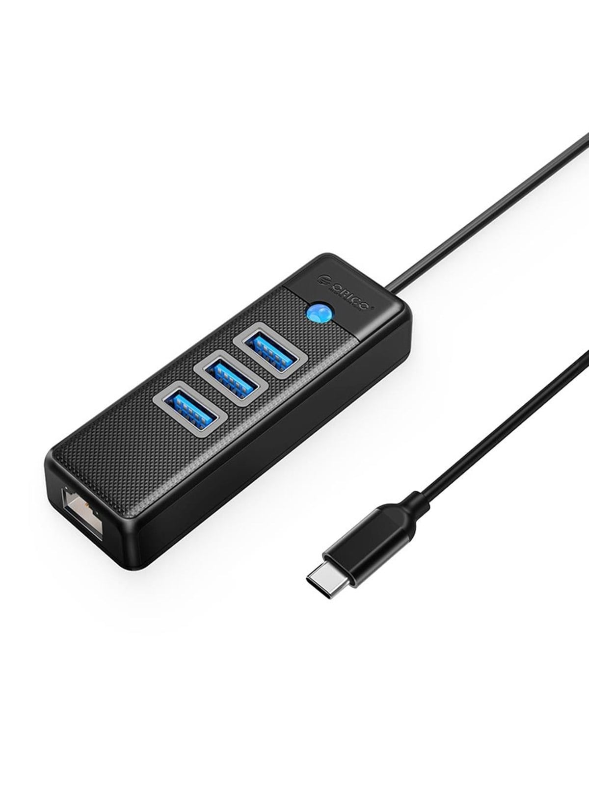 ORICO PW3UR25-C3 USB Hub 4-Port 3x USB-A 3.0 1x RJ45 2.5G Ethernet 0.15m - Black USB-Hubs - USB 3.0 - 4 - Schwarz