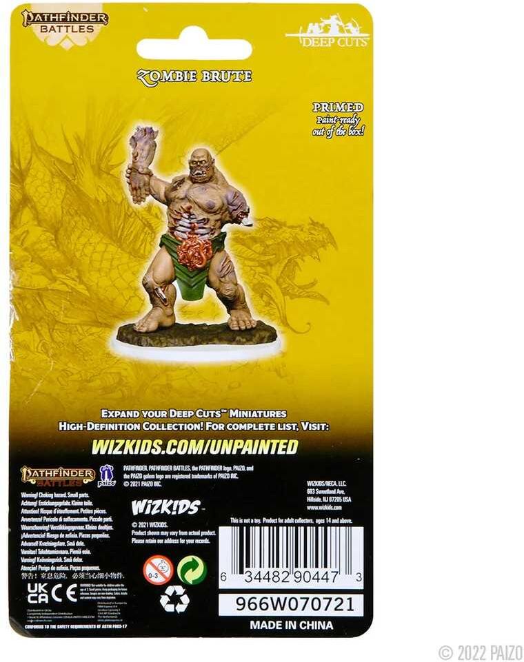 Pathfinder Deep Cuts Unpainted Miniatures: Zombie Brute - Suitable for Painting and Tabletop Roleplaying Games - Unpainted and Primed - Wiz Kids LLC