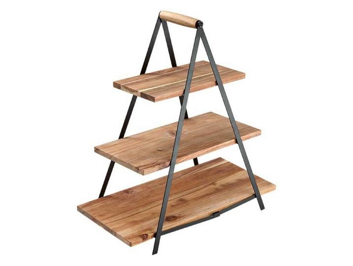 Ladelle Etagere SERVE & SHARE Servierturm Akazienholz, 90% Akazienholz / 10% Eisen, (Etageren), Serve & Share Acacia Wood Serving Tower 50x24x54cm