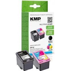 KMP Druckerpatronen H160V schwarz, color kompatibel zu HP 62 (N9J71AE), 2er-Set