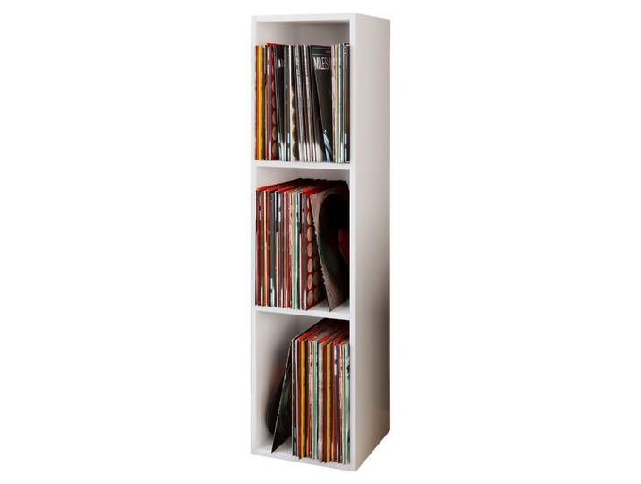 Mid.you Schallplattenregal, Weiss, Holzwerkstoff, 2 Fächer, 34x107x29 cm, Wohnzimmer, TV Möbel, CD-Regale