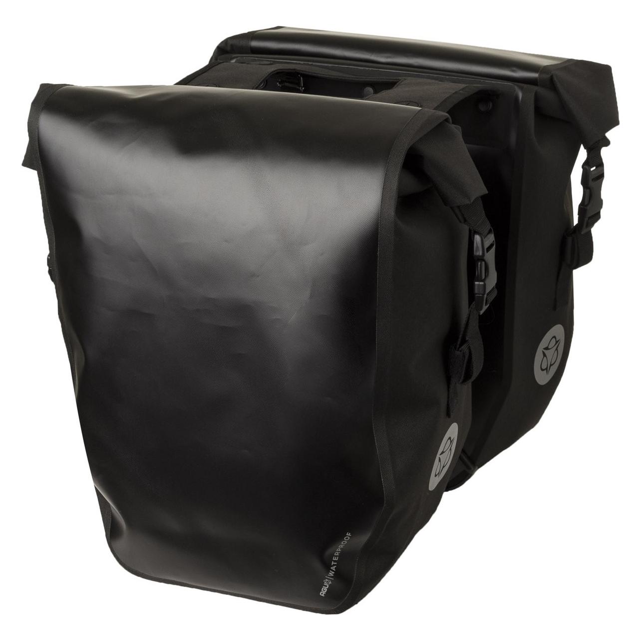 Agu Double Fahrradbeutel Tierheim - Schwarz - 42L - wasserdicht - Mike kompatibel (Gepäckträgertasche) (41110600-000)