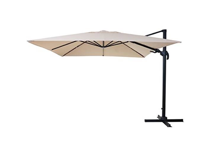 Mendler Gastronomie-Ampelschirm HWC-A96 3x3m Polyester - creme