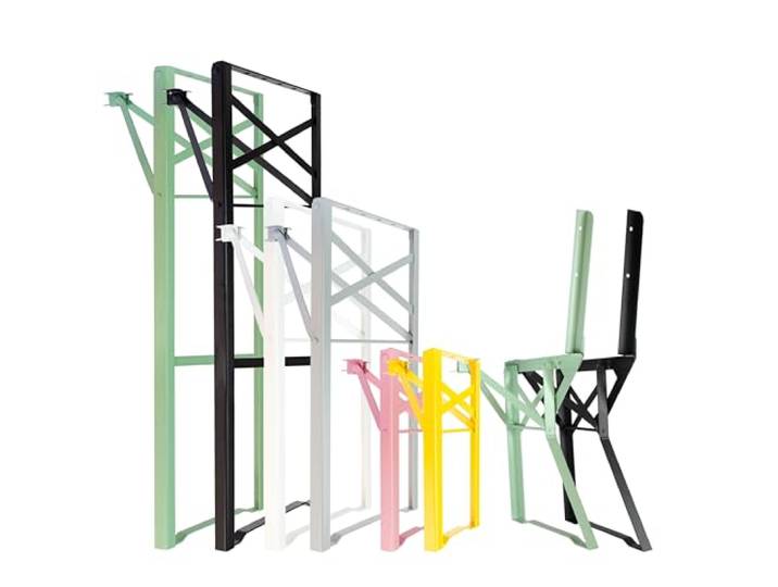 Natural Goods Berlin 2er Set Stehtisch Gestell klappbar (Pastellgrün, 105x43 cm) – Metall Tischbeine im Kastenprofil für Stehtische – Stabiles Tischgestell für Garten, Terrasse & Camping