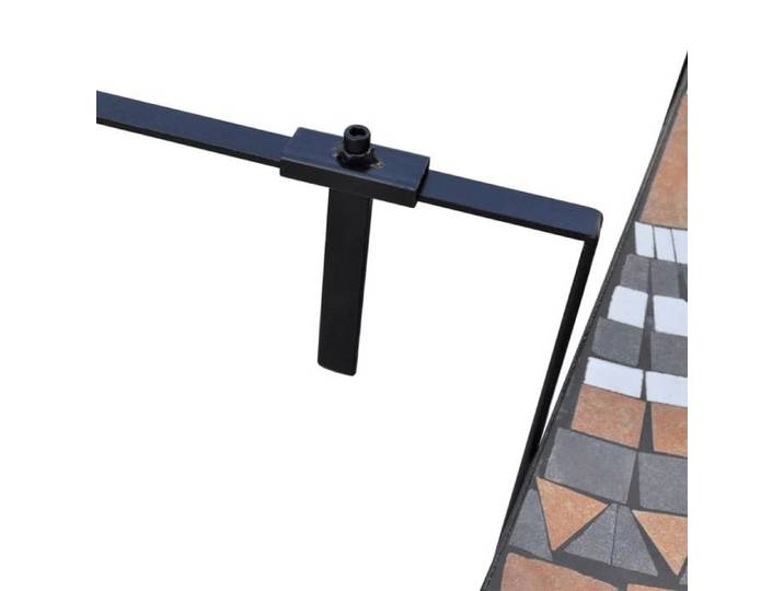 Black Friday  Table suspendue de balcon - BURKE - Petite table - Terre cuite et blanc Mosaïque TTT1022
